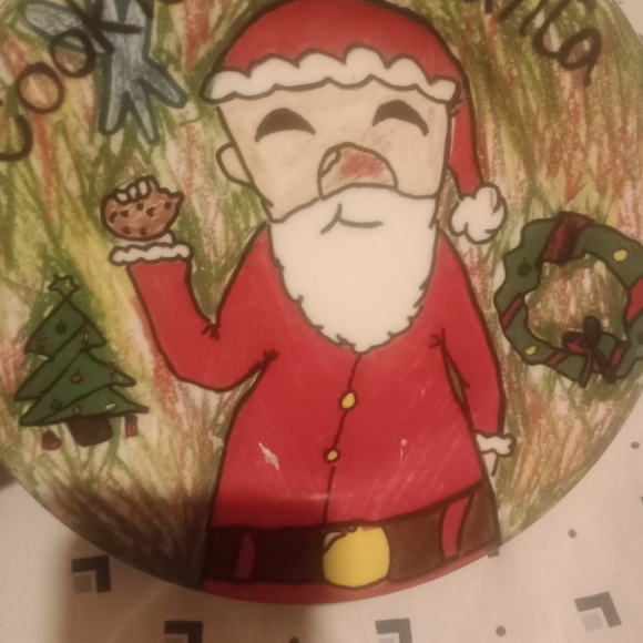2 Christmas Village- Kids Collection Cookies for Santa Plates 7.5" - Picture 2 of 4